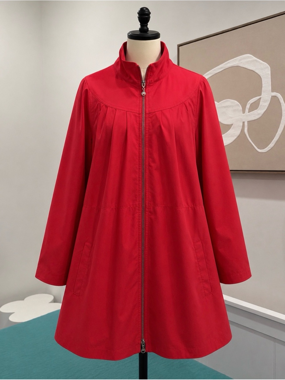Samuel Dong Vibrant Red Full‑Zip Trench Coat